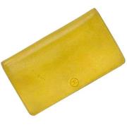 Pre-owned Leather wallets Chanel Vintage , Yellow , Dames