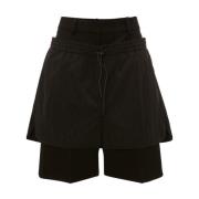 Zwarte Dubbele Koord Shorts JW Anderson , Black , Dames