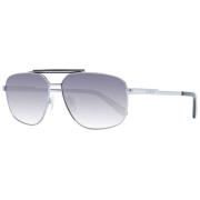 Zilveren Heren Aviator Zonnebril Guess , Gray , Heren