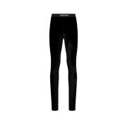 Zwarte Fluwelen Leggings Slim Fit Tom Ford , Black , Dames