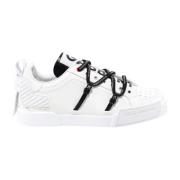 Witte Leren Sneakers Stijlvolle Keuze Dolce & Gabbana , White , Heren