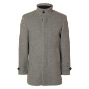 Grijze Staande Kraag Jassen Selected Homme , Gray , Heren