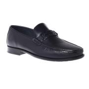 Loafers in dark blue leather Baldinini , Blue , Heren