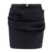 Zwarte wollen rok met Medusa-detail Versace , Black , Dames