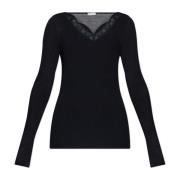 Top met kanten afwerking Hanro , Black , Dames