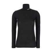 Zwarte Wollen Jersey Hoge Hals Trui Jil Sander , Black , Dames