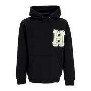 Zwarte Fleece Gevoerde Hoodie met Logo HUF , Black , Heren