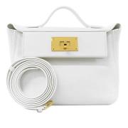 Pre-owned Leather handbags Hermès Vintage , White , Dames