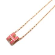 Pre-owned Yellow Gold necklaces Hermès Vintage , Pink , Dames