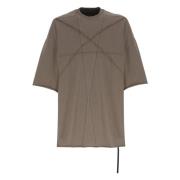 Bruin Katoenen T-shirt met Geribbeld Patroon Rick Owens , Brown , Here...