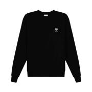 Hart Bloem Crewneck Zwart Katoenen Shirt Arte Antwerp , Black , Heren