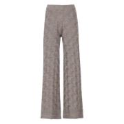 Grijze Wol Viscose Elastische Taille Broek D.Exterior , Gray , Dames