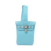 Pre-owned Leather crossbody-bags Hermès Vintage , Blue , Dames