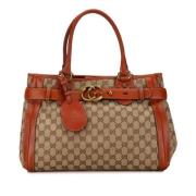 Pre-owned Canvas gucci-bags Gucci Vintage , Beige , Dames