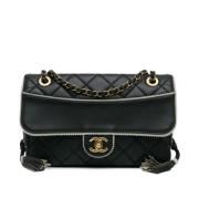 Pre-owned Leather chanel-bags Chanel Vintage , Black , Dames