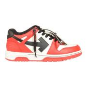 Rood Zwart Leren Sneakers Off White , Orange , Heren