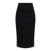 Hoge Taille Zwarte Rok Metalen Monogram Dolce & Gabbana , Black , Dame...