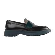 Leren Mocassin in Zwart, Grijs, Groen Camper , Black , Dames