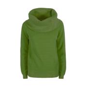 Hoge hals trui in zachte viscose mix YES ZEE , Green , Dames