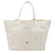 Pre-owned Leather totes Goyard Vintage , White , Dames