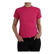 Roze Katoenen Crew Neck Tee Shirt Balenciaga , Pink , Dames