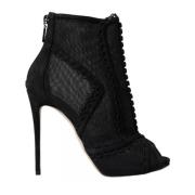 Stiletto Hakken Korte Laarzen Dolce & Gabbana , Black , Dames