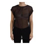 Zwarte Mesh Transparante Blouse Pullover Dolce & Gabbana , Black , Dam...