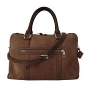 Bruine leren reis messenger tas Dolce & Gabbana , Brown , Heren