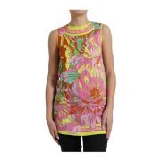 Bloemen Zijden Tank Top Dolce & Gabbana , Multicolor , Dames