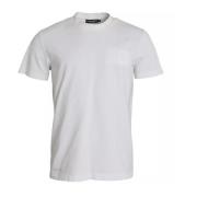 Geborduurd Logo Crewneck T-shirt Wit Dolce & Gabbana , White , Heren