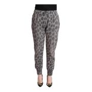 Luipaardprint Jogger Broek Dolce & Gabbana , Gray , Dames