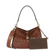 Bruine Geweven Leren Vela Tas Etro , Brown , Dames