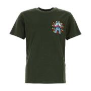 Stijlvolle Army Green Katoenen T-shirt Kenzo , Green , Heren