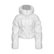 Transparante Nylon Donsjas met Glanzende Afwerking Pinko , White , Dam...