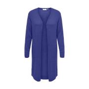 Lang Open Vest in Clematis Blauw Only Carmakoma , Blue , Dames