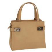 Pre-owned Leather handbags Salvatore Ferragamo Pre-owned , Beige , Dam...