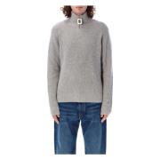 Lichtgrijs Gebreide Half-Zip Trui JW Anderson , Gray , Heren