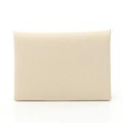 Pre-owned Leather wallets Hermès Vintage , White , Dames