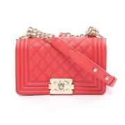 Pre-owned Leather chanel-bags Chanel Vintage , Red , Dames