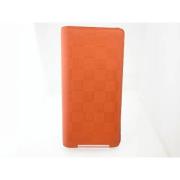 Pre-owned Leather wallets Louis Vuitton Vintage , Orange , Heren