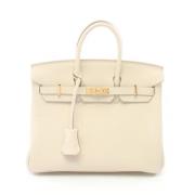 Pre-owned Leather handbags Hermès Vintage , White , Dames