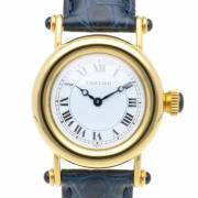 Pre-owned Yellow Gold watches Cartier Vintage , White , Dames