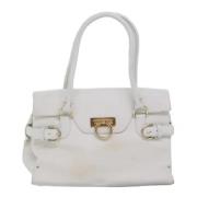 Pre-owned Leather shoulder-bags Salvatore Ferragamo Pre-owned , White ...