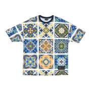 T-shirt met Maioliche Patroon Dolly Noire , Multicolor , Heren