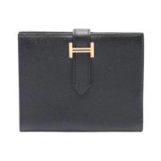 Pre-owned Leather wallets Hermès Vintage , Black , Dames