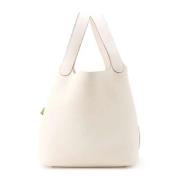 Pre-owned Leather handbags Hermès Vintage , White , Dames