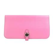 Pre-owned Leather wallets Hermès Vintage , Pink , Dames