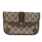 Pre-owned Leather clutches Gucci Vintage , Beige , Dames