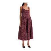 Tweed Paillet Flare Midi Jurk Alessandra Rich , Purple , Dames