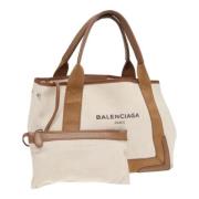 Pre-owned Canvas handbags Balenciaga Vintage , Beige , Dames